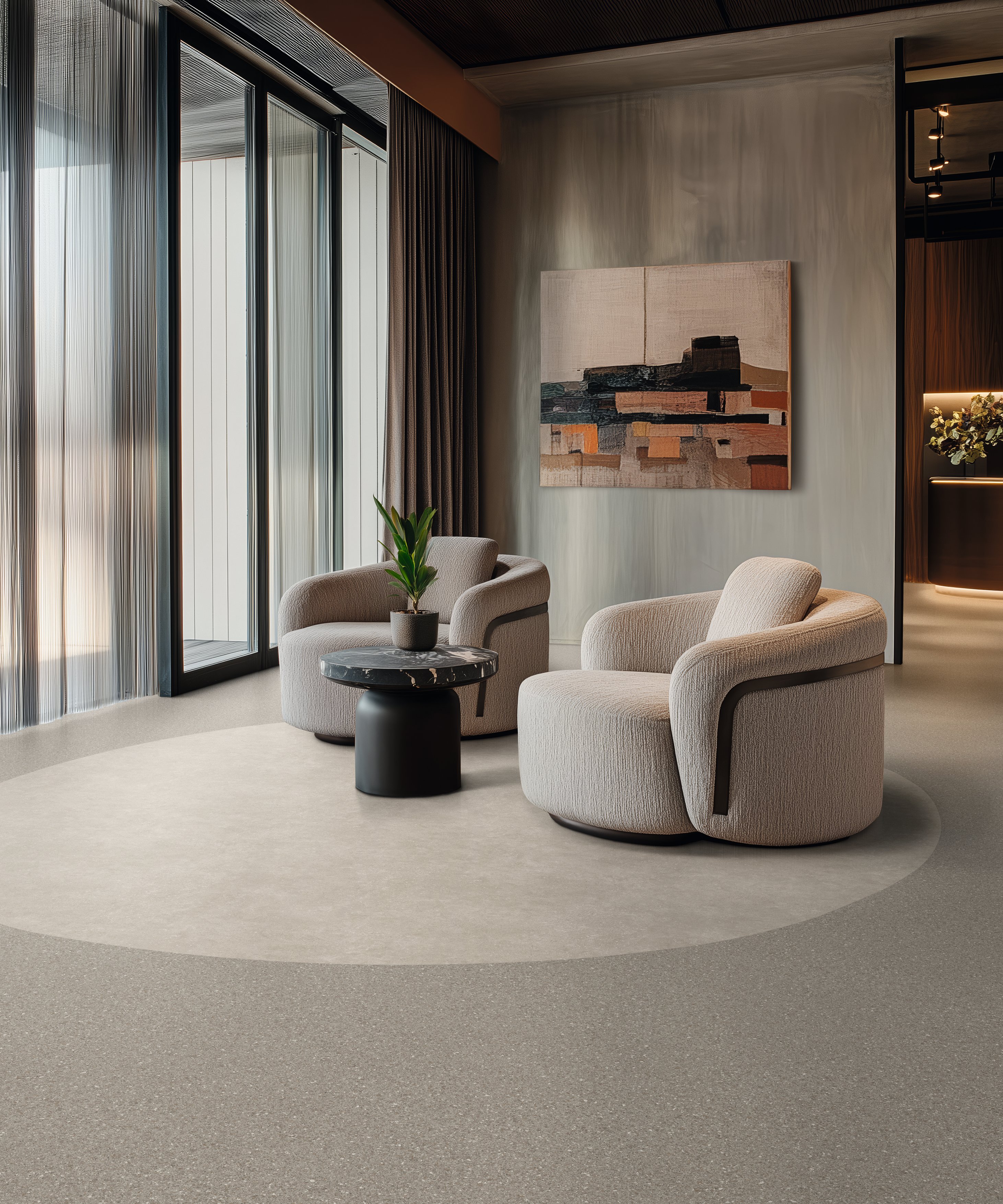 8961 Pebble 8960 Sepia Cement SEATING AREA.jpg_Sepia Cement 8960_Pebble 8961