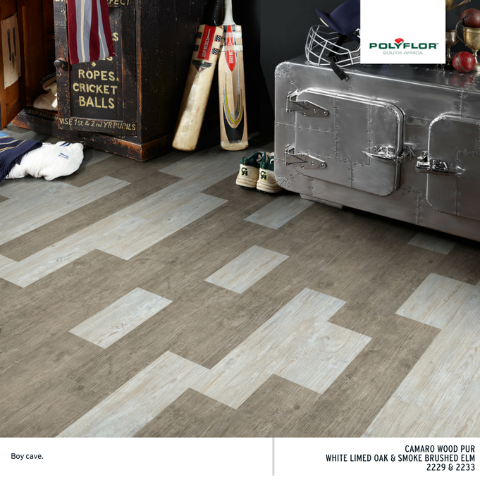 Man cave vinyl flooring design