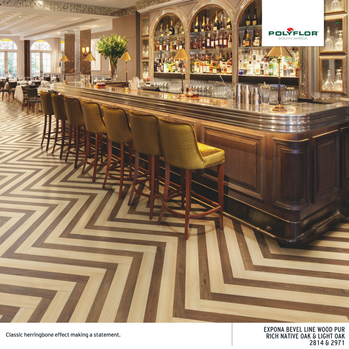 Herringbone effect vinyl flooring design