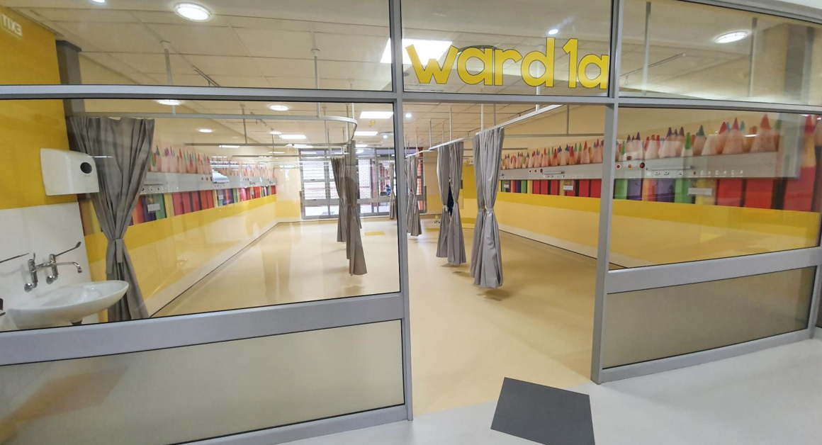 Children's hospital ward with happy, healing colours